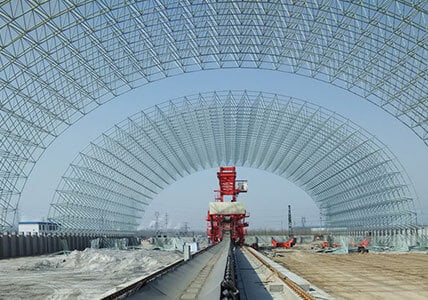 side view of additive storage sheds