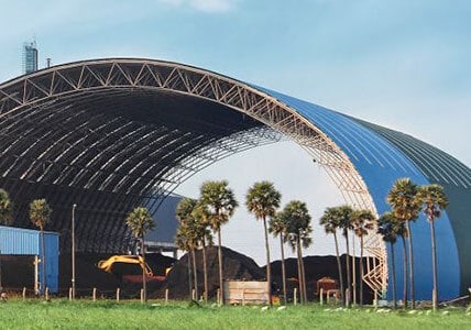 enclosed coal storage shed facility