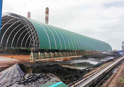 large-span coal stockpile shed