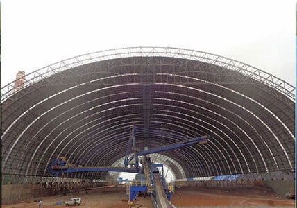 weatherproof coal storage shed system