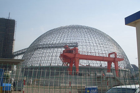 stainless steel space frame structure installation